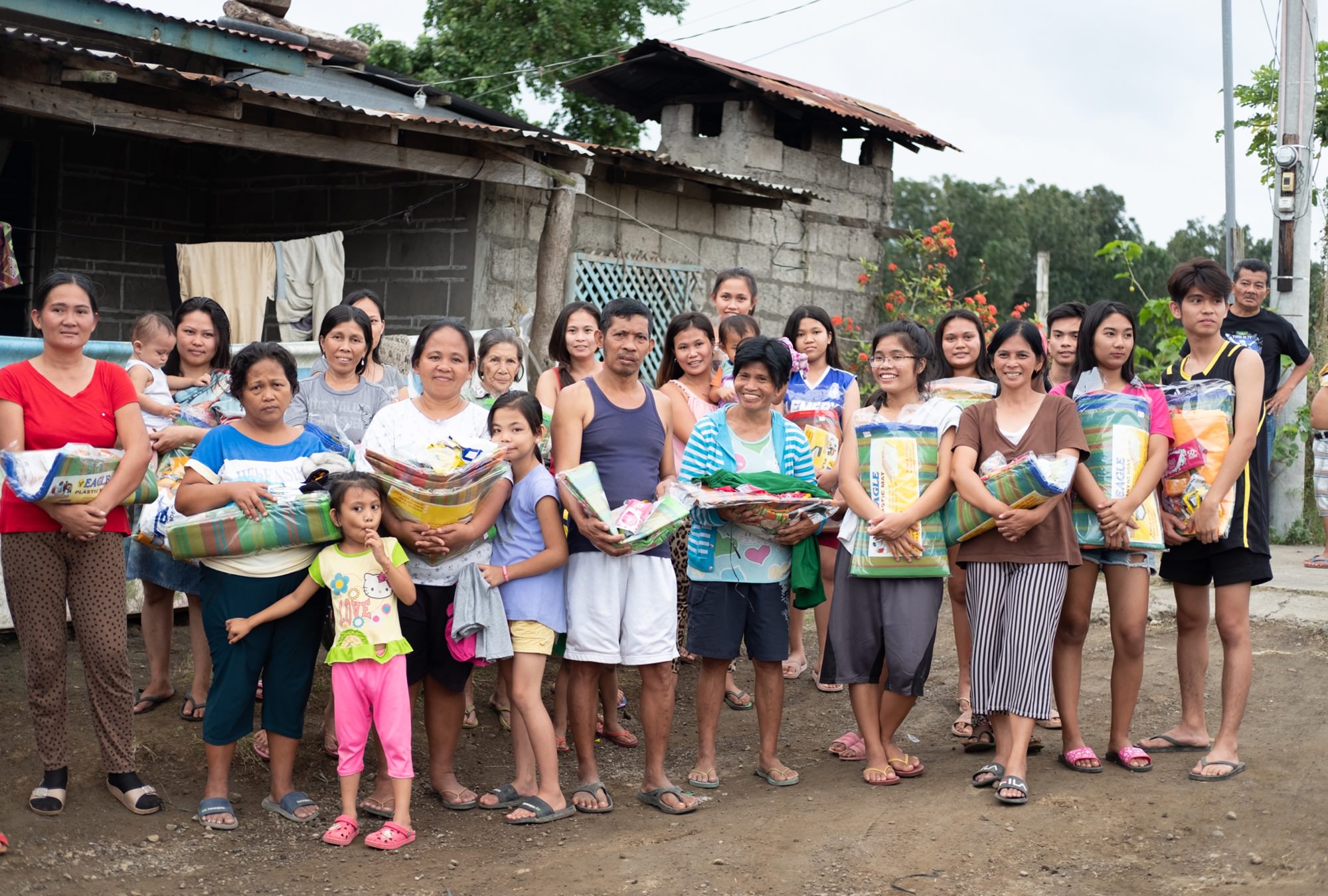 Happy residents of Batangas who received donations